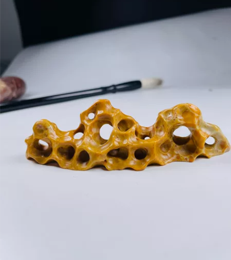 四川花坑石仿太湖石笔架茶搁。文玩摆件 镇...