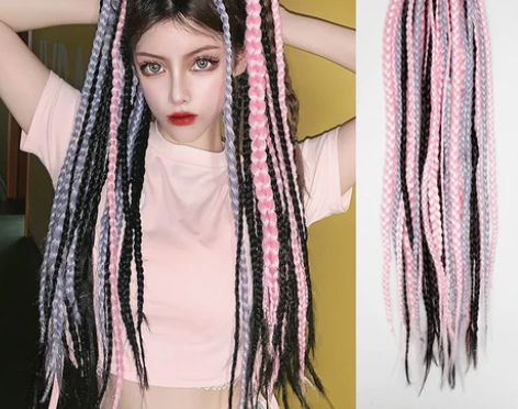 【88狂欢价】双马尾脏辫假发女嘻哈拳击辫子...