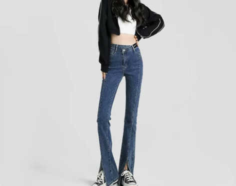 （穿搭博主）RNBN全新微喇裤 仅试穿拍照...