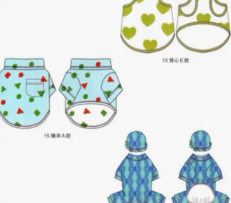 猫狗宠物服装纸样制版图，非纸质，共200款...