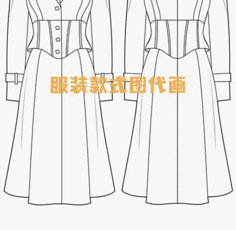 专业服装设计 代画服装款式图｜效果图根据款...