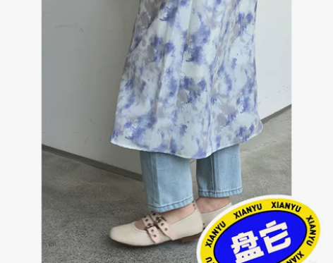 迷失麋鹿  复古方头绑带玛丽珍鞋女2021...