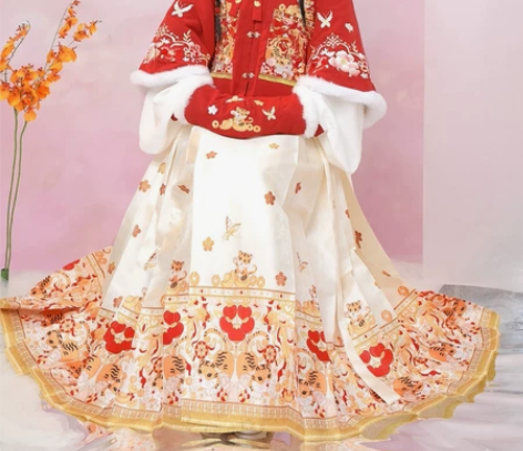 玉术【虎戏金鳞】原创汉服女拜年服装明制加厚...