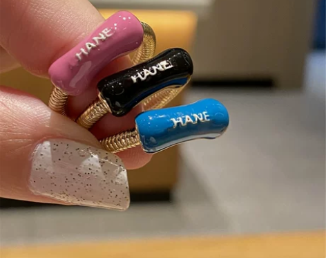 XIXI嘻嘻粉色珐琅戒指女复古中古甜酷食指...