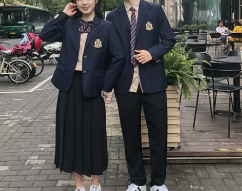 西装班服秋季套装高中学生英伦学院风初中毕业...