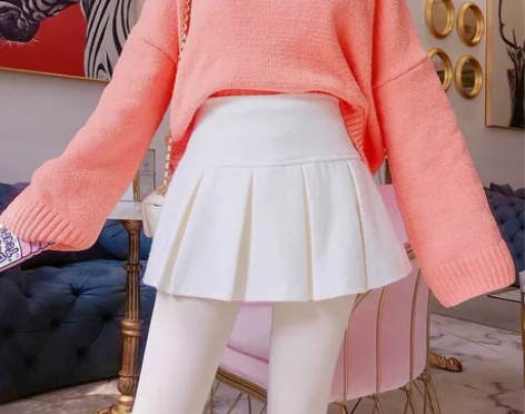 2022秋冬新款毛呢短裙女加厚高腰百搭a字...