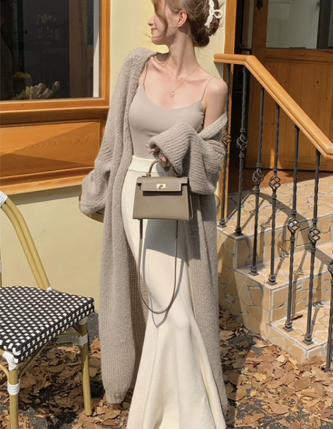 半身裙短裙高腰显瘦针织女中长款2022秋冬...