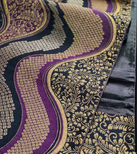 kiya喜屋鹿子绞几何袋带 材质：正绢六通...