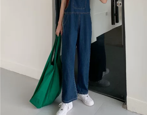 背带牛仔裤，适合身高160-170，可调节...