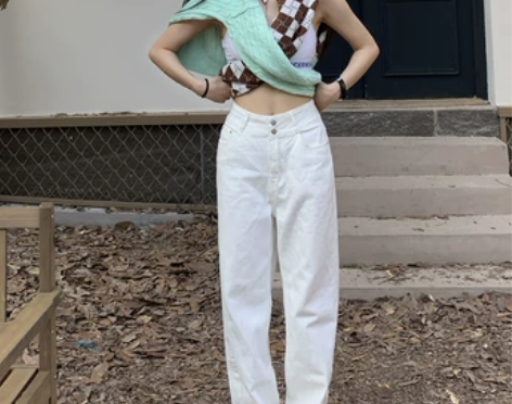 橘子树在哪儿百搭神裤初秋新款双排扣设计感高...