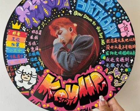 手绘diy纯手绘涂鸦代画黑胶唱片涂鸦唱片 ...