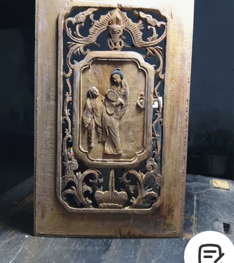 清代木雕,三娘教子,福在眼前一片,尺寸35...