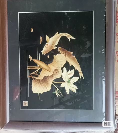 芦苇画白洋淀特色工艺画尺寸56*46，三幅...