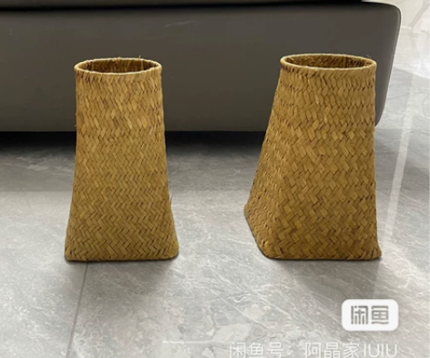 海草编落地花瓶花筒花盆手工编织收纳篮鲜花包...