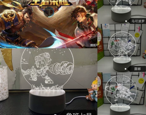 包邮处理家用台灯礼物灯3D小夜灯创意台灯王...