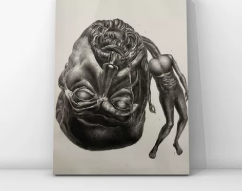 素描作品《沉重的想法》53*76半开作品 ...