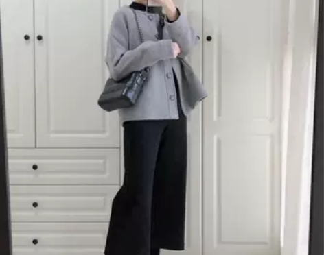 小魔豆酱 超显腿直显瘦高腰阔腿八分长裤 2...