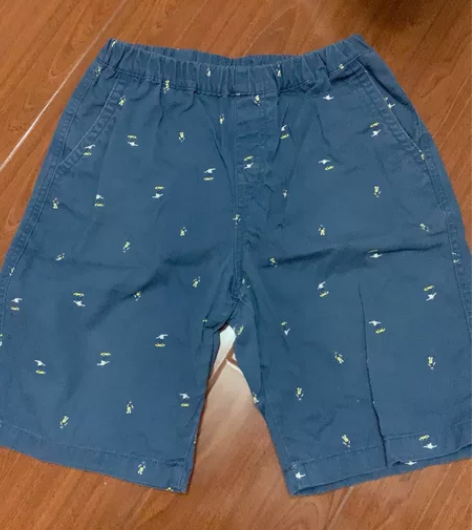 优衣库9新 男大童夏天工装纯棉短裤 尺码1...