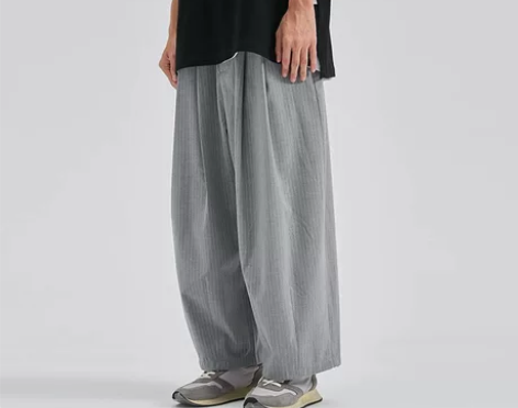 BUTTBILL 日系复古条纹宽松秋季直筒...