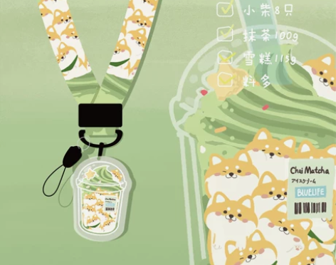 BLUELIFE 原创抹茶柴犬猫咪创意卡通...