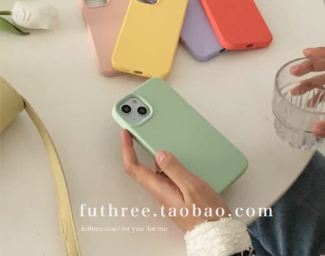 FUTHREE经典ins纯色液态硅胶适用苹...