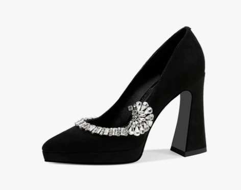 【狂欢价】粗跟防水台高跟单鞋女鞋2020年新款秋…颜色分类浓...