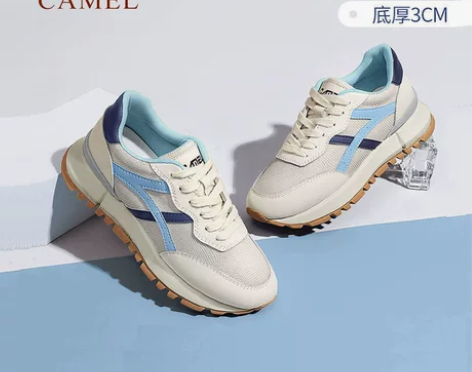 骆驼女鞋2020秋冬加绒运动鞋户外休闲鞋时...