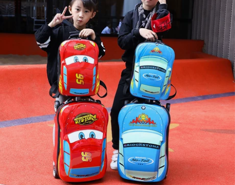 可坐卡通儿童旅行箱男孩18寸箱子拉杆箱汽车...