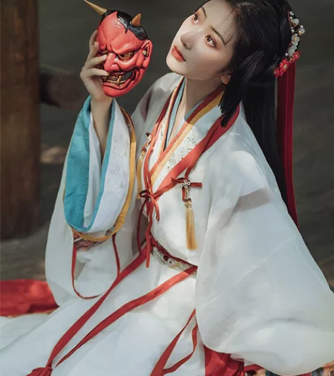 汉风吟【妙上】晋制襦裙交窬印花绣花情侣款汉...