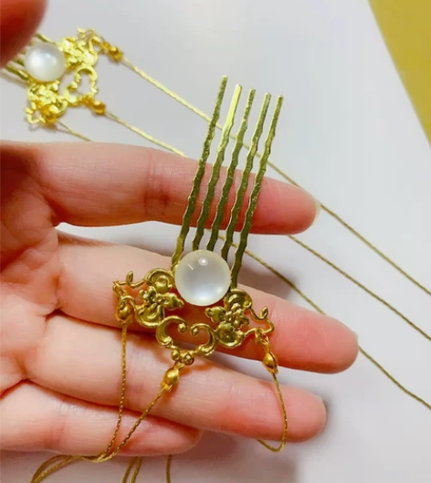 ?全新故人归 原创魏晋风长流苏发梳一对 感...