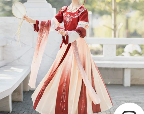 珍缕汉服女正品原创千禧寻坦领三件套一片式齐...