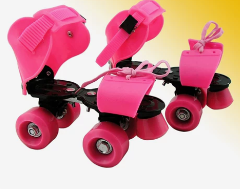 ?双排溜冰鞋可调四轮滑板旱冰鞋 儿童成人轮...