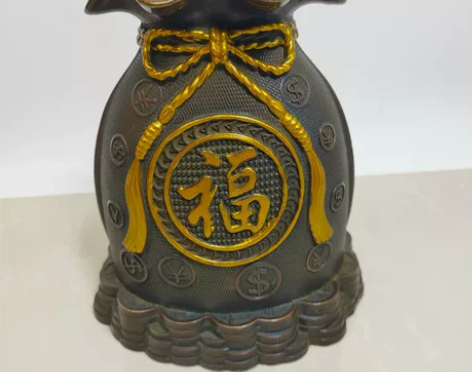 招财进宝，中号钱袋 材质黄铜仿紫铜鎏金复古...