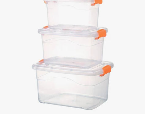 超厚手提有盖塑料玩具整理箱透明食品收纳箱储...