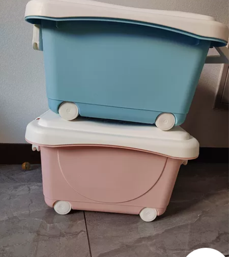 整理箱2个出售,尺寸如图 带轮子,带提手 ...