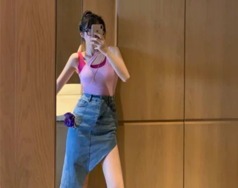 ?Tongse 针织背心吊带外穿网红斜肩美...