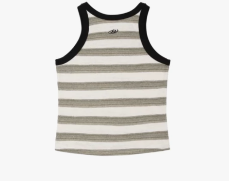 出逃赤岗西 复古条纹吊带背心女夏显瘦外穿短...