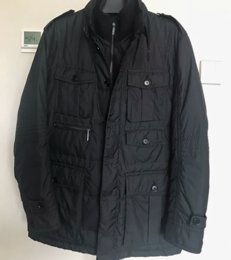 MasaMaso男士羽绒服,略偏薄,黑色,...