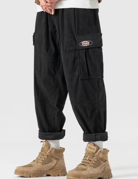 秋冬潮牌灯芯绒休闲长裤男士日系工装裤直筒裤...