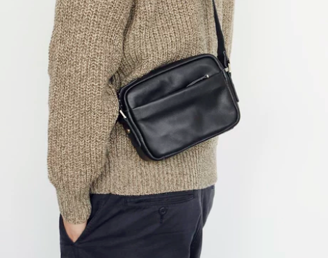 LANSPACE男士头层牛皮单肩包 真皮小...