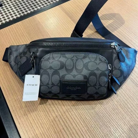 COACH/蔻驰男士印花PVC休闲拉链腰包...