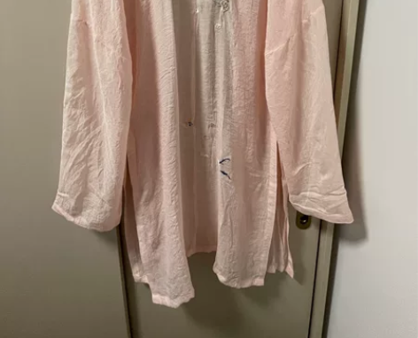 都城南庄·汉服绝版粉色大袖衫女中国风绣花 ...