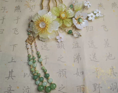 清绿手作｜青青子衿 大发梳 古风 汉服发簪...