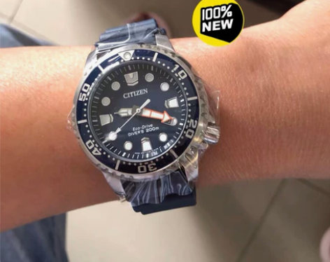 西铁城手表男光动能潜水表时尚休闲运动防水夜...