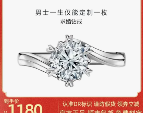 DR钻戒-BELIEVE典雅雪花款铂金戒