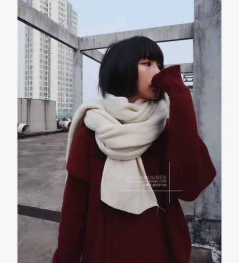 围巾 韩版仿羊绒围巾  全新  没戴过  ...