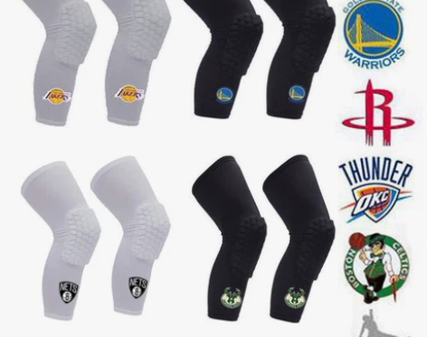 篮球蜂窝防撞护膝盖秋冬防寒保暖腿套湖人篮网...