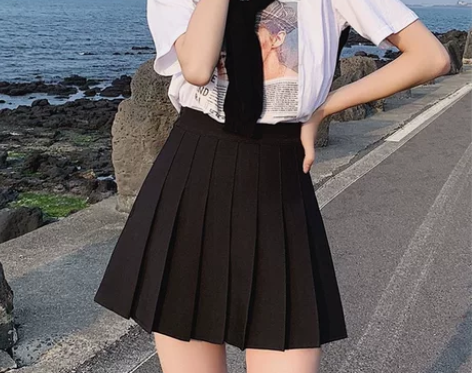 百褶裙短裙女春夏季新款半身裙新款高腰a字裙...