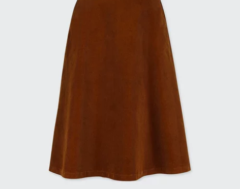 优衣库女装 高腰灯芯绒喇叭中裙九五新。颜色...