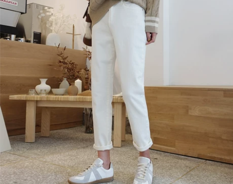 白色牛仔裤女九分2021新款春夏小个子显瘦...
